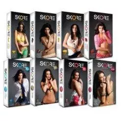SKORE Condoms Honeymoon 8 Variants Combo - 10 Packs Each Of 8 Variants Condom (Set of 8, 80 Sheets