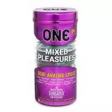 One Mixed Pleasure Six Style Condoms - 12pcs
